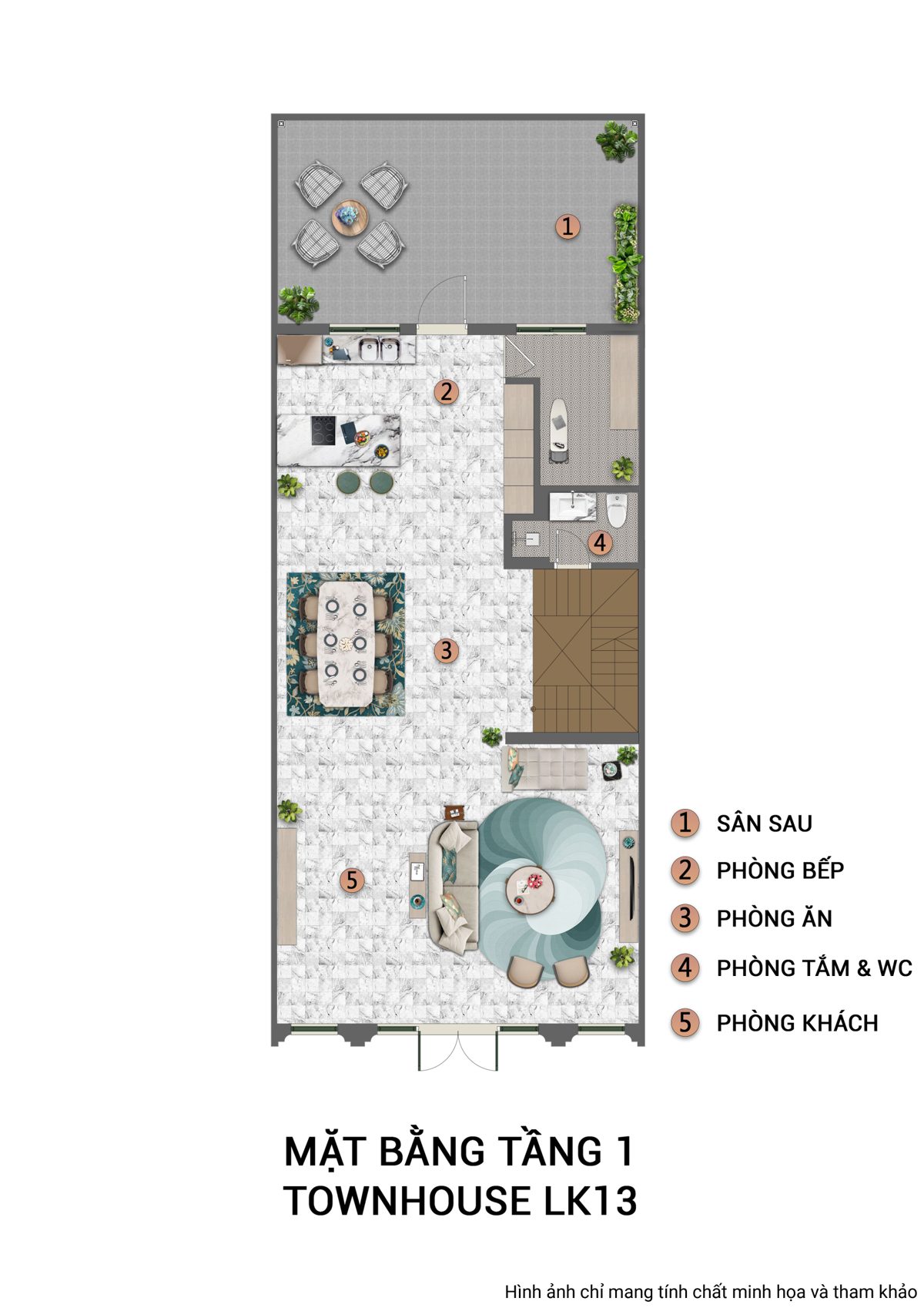 Mặt bằng Liền kề LK18 · Mặt tiền 6m (6×15) 2