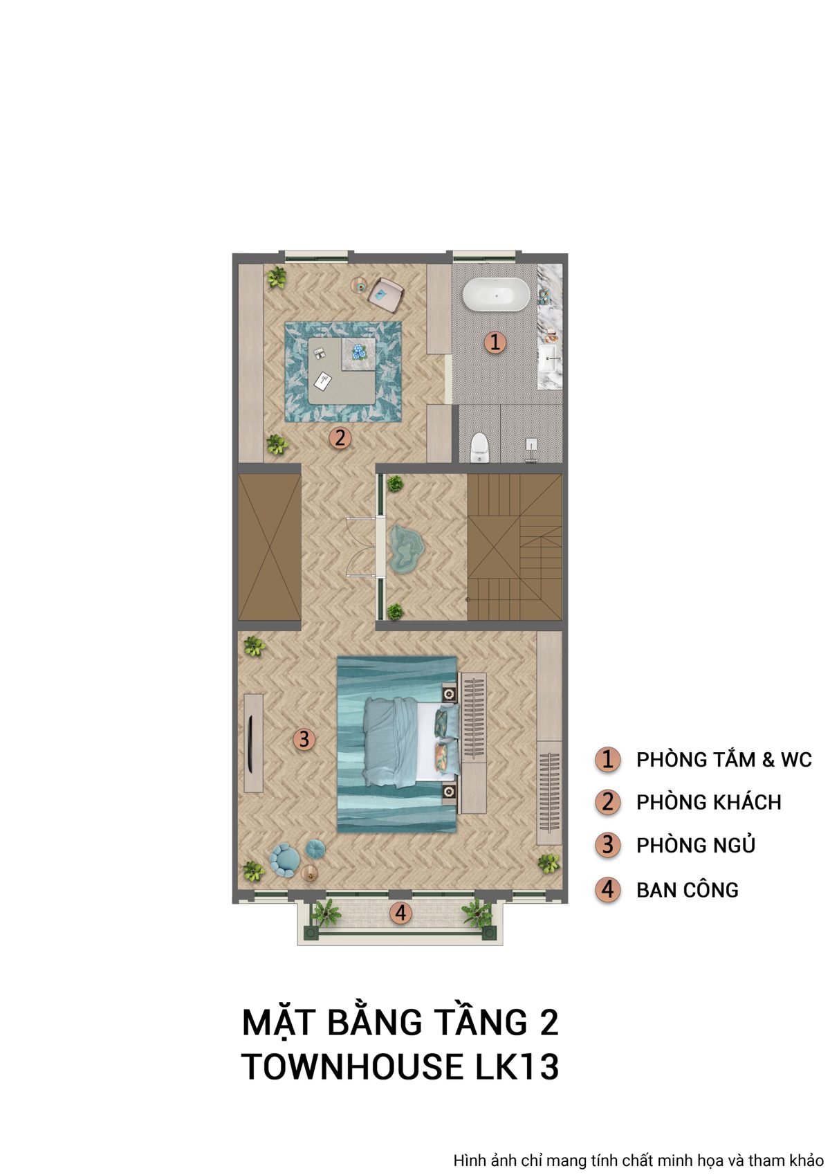 Mặt bằng Liền kề LK18 · Mặt tiền 6m (6×15) 3