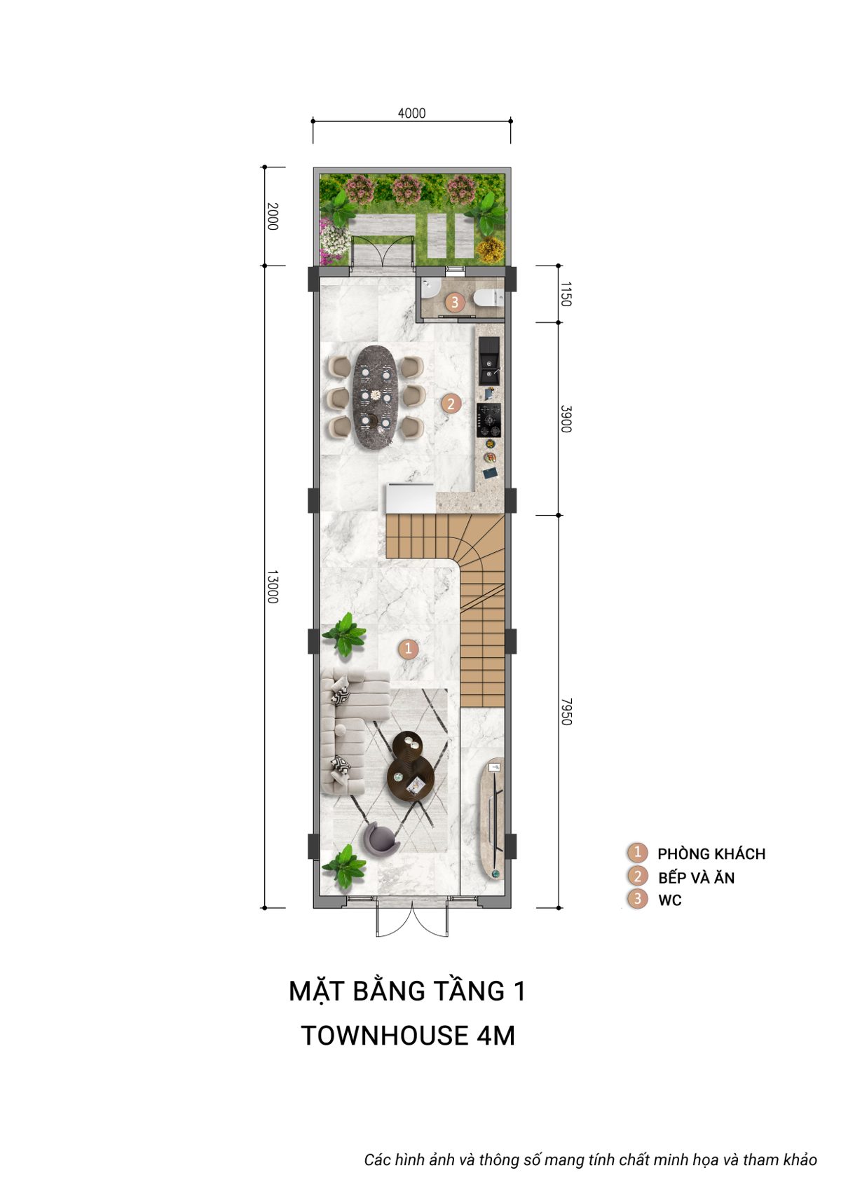 Mặt bằng Liền kề LK18 · Mặt tiền 8m (8×13) 4